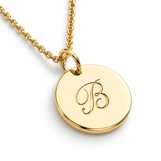 Hand Engraved Initial Pendant