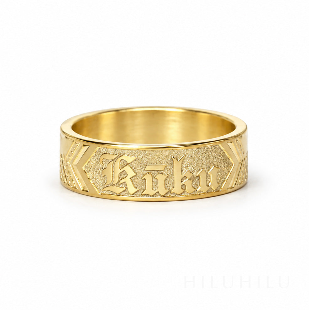 Kūkuluokalani 14k gold Hawaiian Heirloom Ring