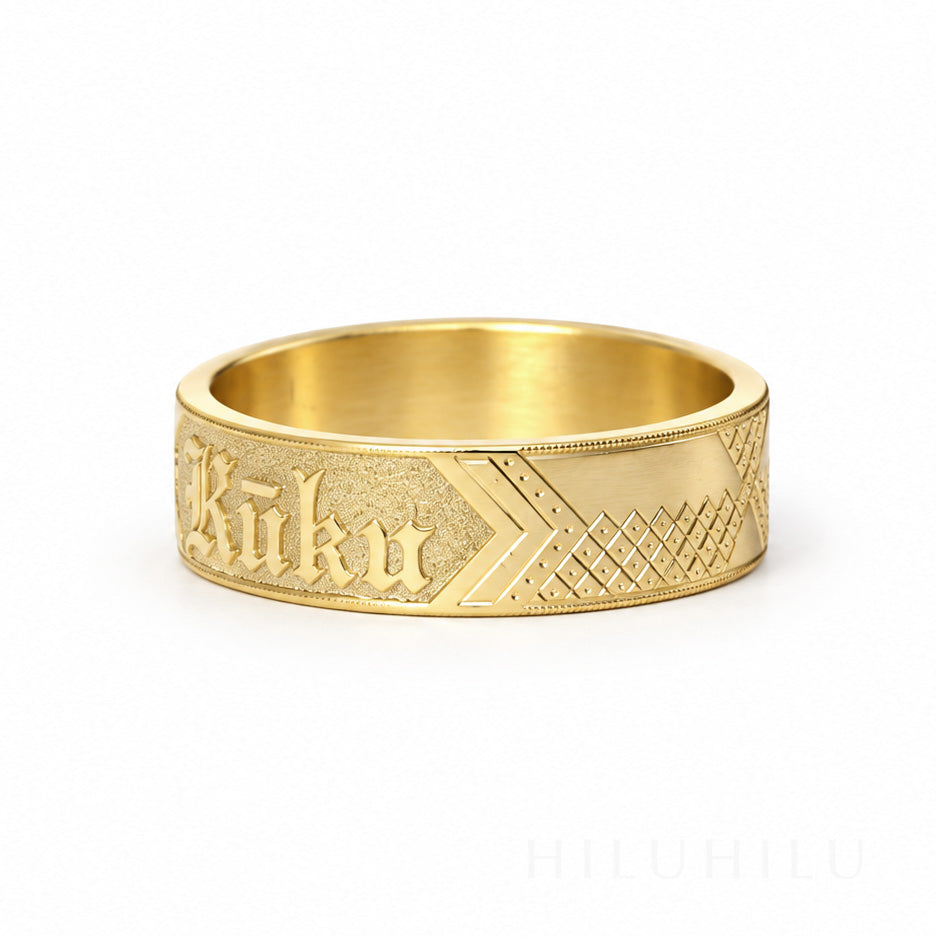 Kūkuluokalani 14k gold Hawaiian Heirloom Ring