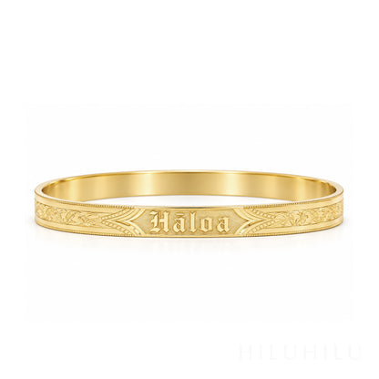 Hāloa 14k gold Hawaiian Heirloom Bangle Bracelet