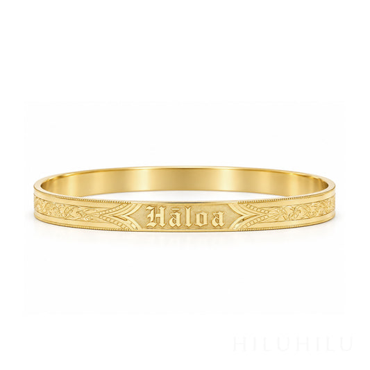 Hāloa 14k gold Hawaiian Heirloom Bangle Bracelet
