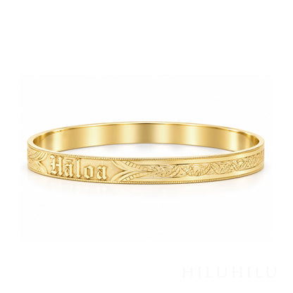 Hāloa 14k gold Hawaiian Heirloom Bangle Bracelet
