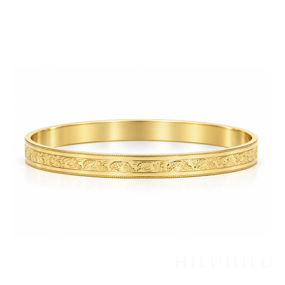 Hāloa 14k gold Hawaiian Heirloom Bangle Bracelet