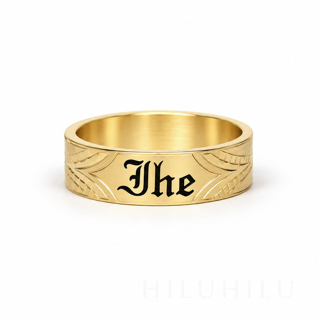 Ihe Kākaʻi 14k gold Hawaiian Heirloom Ring