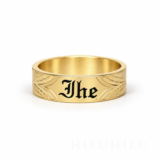 Ihe Kākaʻi 14k gold Hawaiian Heirloom Ring