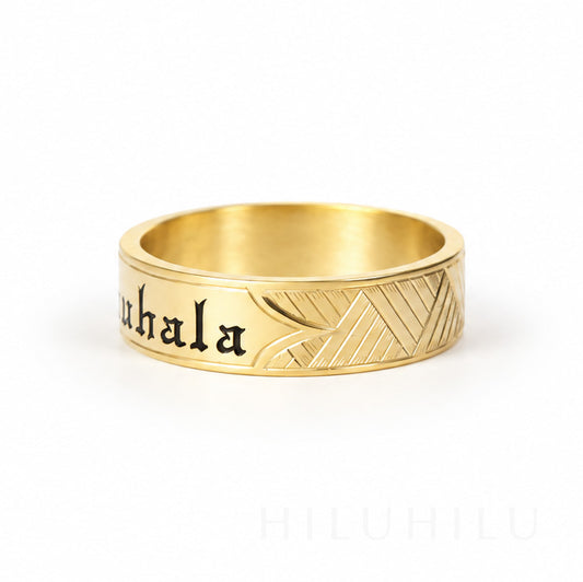 Ka Ulana Lauhala 14k gold Hawaiian Heirloom Ring