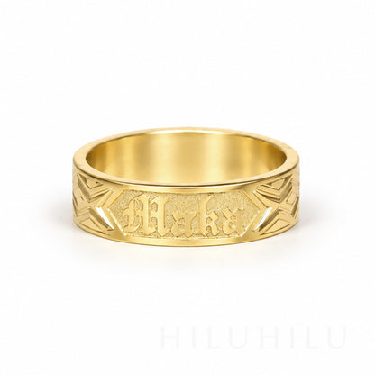 Maka Upena 14k gold Hawaiian Heirloom Ring