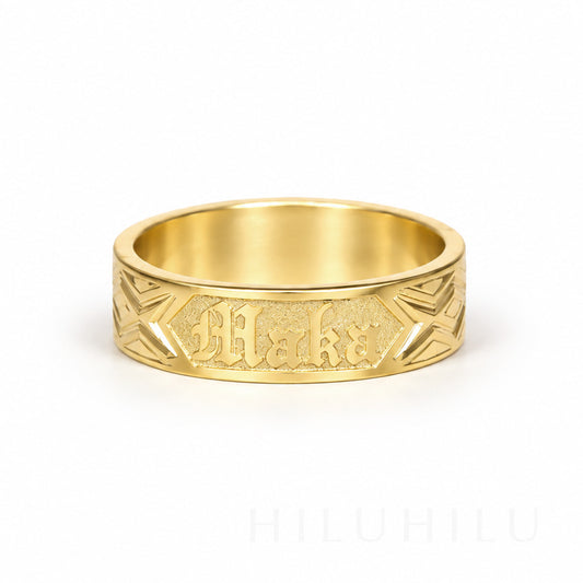 Maka Upena 14k gold Hawaiian Heirloom Ring