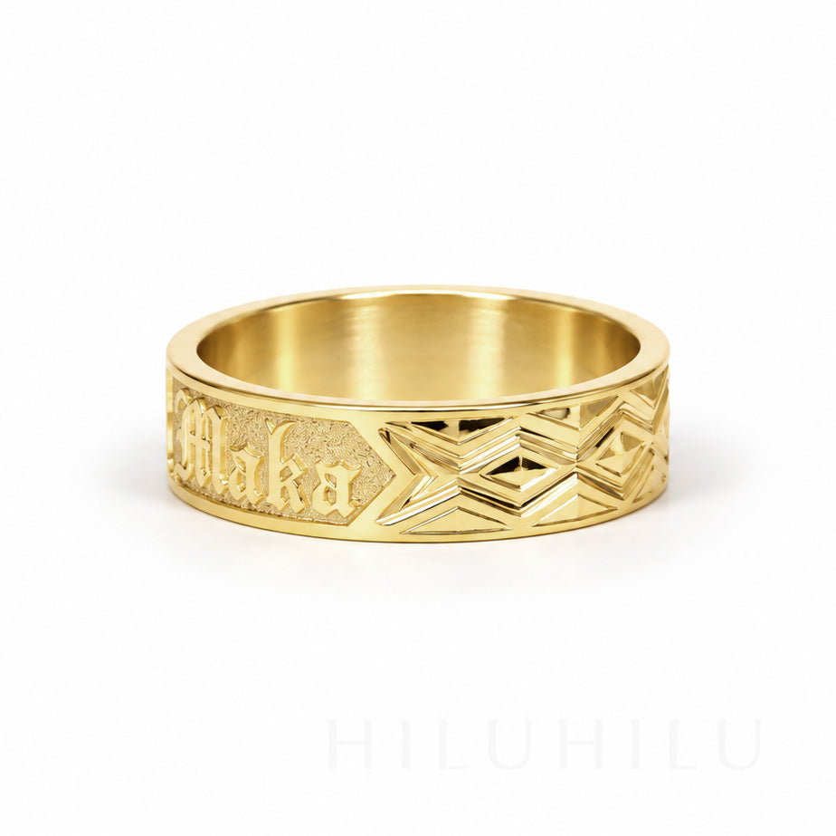 Maka Upena 14k gold Hawaiian Heirloom Ring